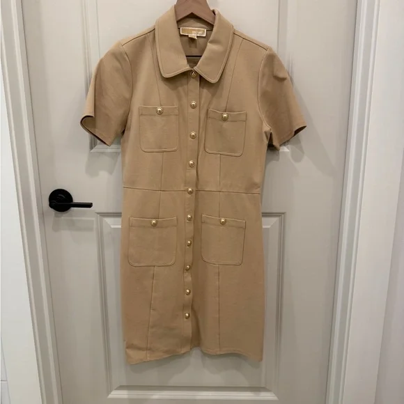Michael Kors Beige Collared Dress - Picture 1 of 7